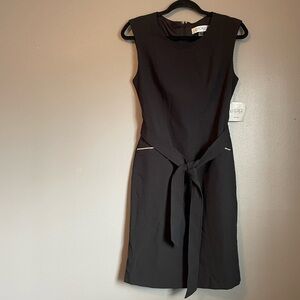 NWT Kasper Sz 6 Petite Women’s Black Sleeveless Midi Work Zip Dress Ret $99!